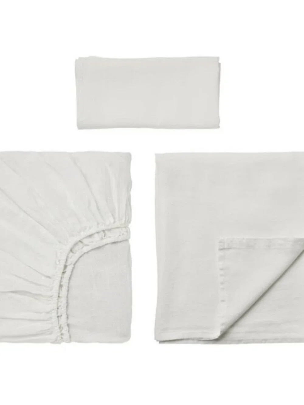 IKEA DYTAG Linen Sheet Set White Twin 105.213.87